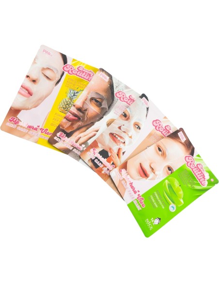 Beauty Routine Maschera Viso Nice – 4 Maschere Viso in Tessuto Profumate per Bambine