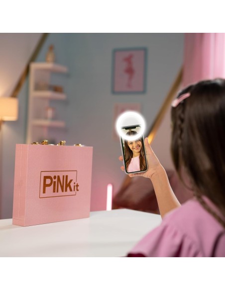 Pink It Selfie Ring Suitcase Nice – Kids Make Up Case with Selfie Ring Light