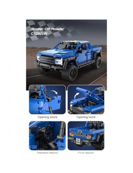 Set Costruzioni CaDA Pickup Off-Road Smash – 1:18, 390 Pezzi PROC52029W Cada | Futurartshop.com