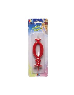 Maxi red number 0 candle 175579 New Bama Party | Futurartshop.com