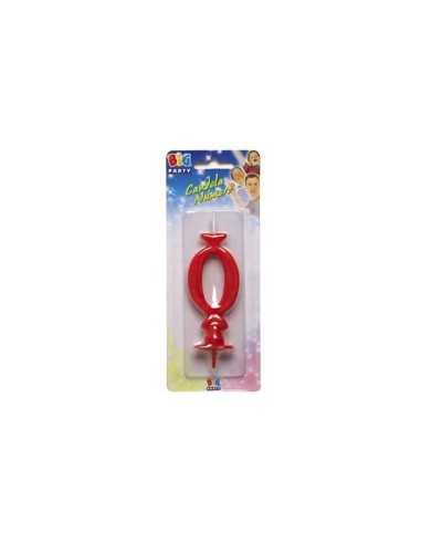 Maxi red number 0 candle NBPCC05300 New Bama Party | Futurartshop.com
