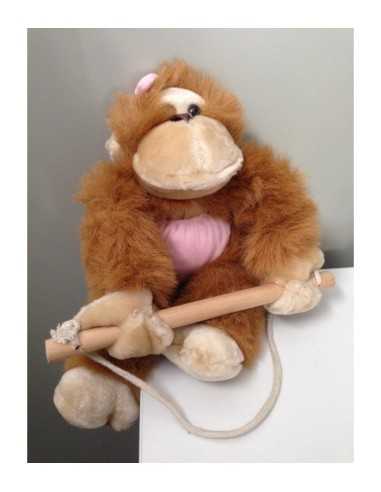peluche scimmietta rosa con asta 0003215  | Futurartshop.com