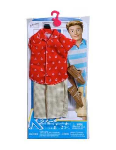Ken Fashion camicia rossa con bermuda MATCFY02/CFY05 Mattel | Futurartshop.com
