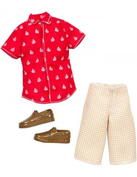 Ken Fashion camicia rossa con bermuda MATCFY02/CFY05 Mattel | Futurartshop.com