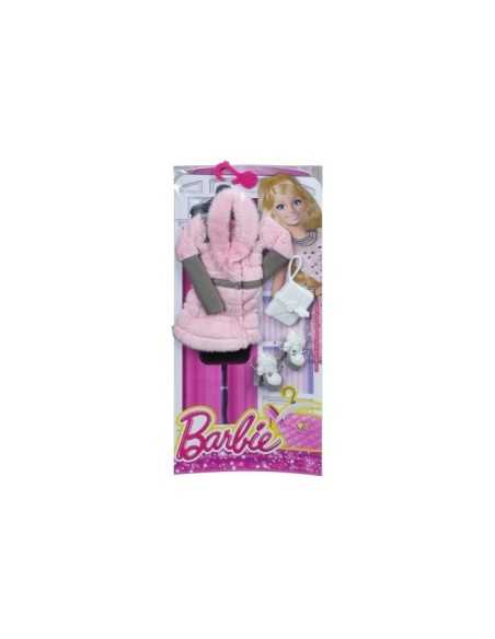 Look Glamour Barbie Vestito rosa con pelliccia MATCFX92/CFX95 Mattel | Futurartshop.com