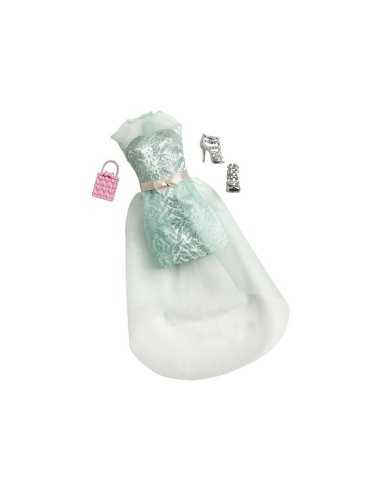 Look Glamour Barbie vestito verde con velo MATCFX92/CFX93 Mattel | Futurartshop.com