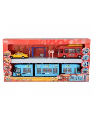Playset City Tram Taxi and Mini bus SIM203314283  | Futurartshop.com