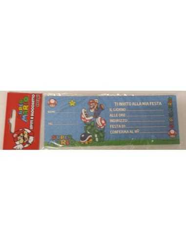 blocchetto 20 biglietti di invito super mario COMCMG209976 Como Giochi  | Futurartshop.com