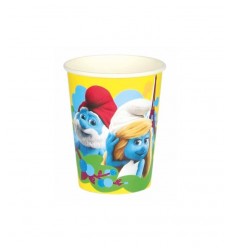 8 paper cups Smurfs 20 CL 552490 New Bama Party- Futurartshop.com
