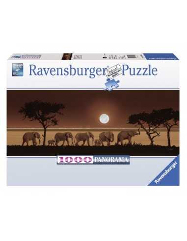 puzzle 1000 pieces panorama elephants in savanna RAV15110 Ravensburger | Futurartshop.com