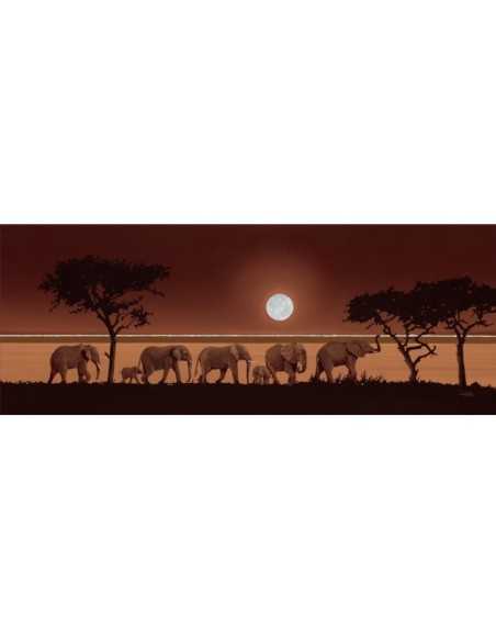 puzzle 1000 pieces panorama elephants in savanna RAV15110 Ravensburger | Futurartshop.com