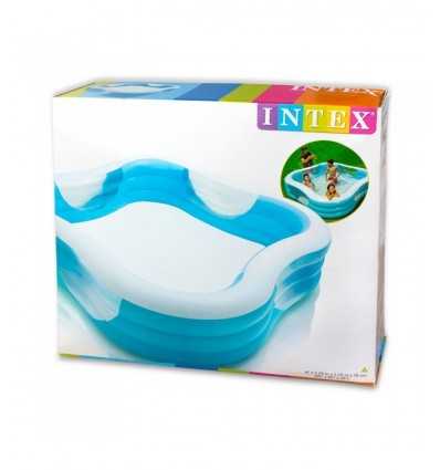 Famille center piscines gonflables en blanc et bleu 33462 Intex- Futurartshop.com