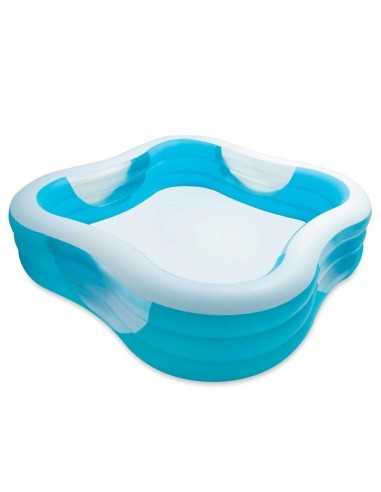 White and blue inflatable swimming pools center family BIM0003774 Intex | Futurartshop.com