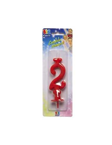 number 2 candle maxi Red 175581 New Bama Party | Futurartshop.com