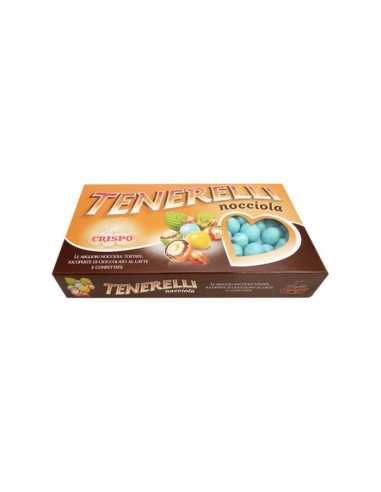 Confetti Tenerelli nocciole tostate ricoperte di cioccolato al latte celeste 1Kg 13631 Confetti Crispo | Futurartshop.com