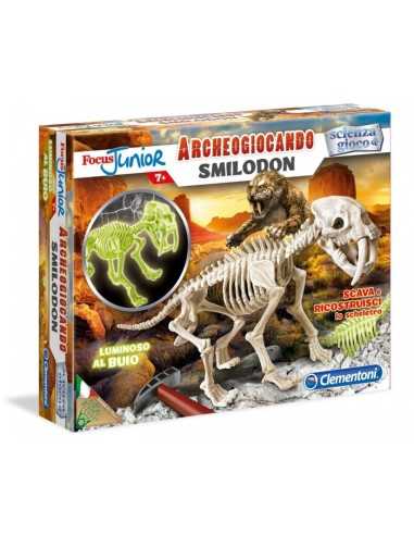archeogiocando smilodon Glow in The Dark CLE94056/13185 Clementoni | Futurartshop.com