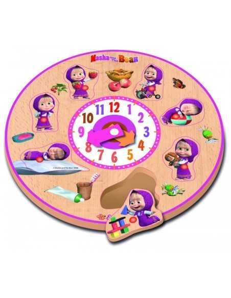 Masha wooden clock puzzle 25 cm SIM109304084 Simba Toys | Futurartshop.com