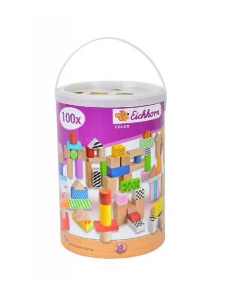 Eichhorn wooden colored bricks 100 pieces 141796 Simba Toys | Futurartshop.com