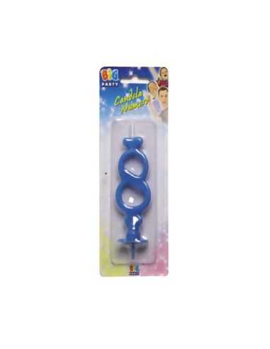 Candelina maxi numero 8 celeste 2300971843162 New Bama Party | Futurartshop.com