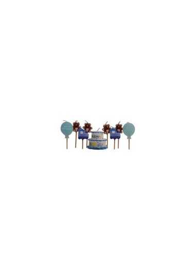 pick candles 6 piece baby boy decorations NBP71038 New Bama Party | Futurartshop.com