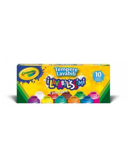 Tempere lavabili 10 colori 2128304271112 Crayola | Futurartshop.com