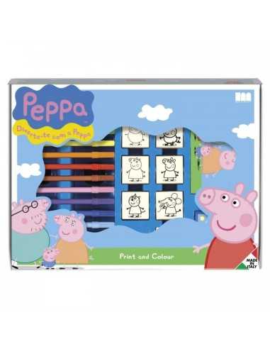Multiprint 4875 Valigiotto 7 timbri 12 pennarelli Peppa Pig  2130378882262 Stamp | Futurartshop.com
