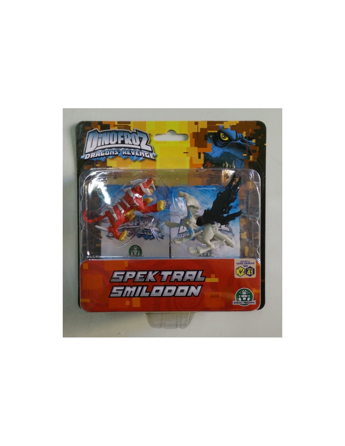 Dinofroz blister con 2 personaggi Drakemon e Triceratops
