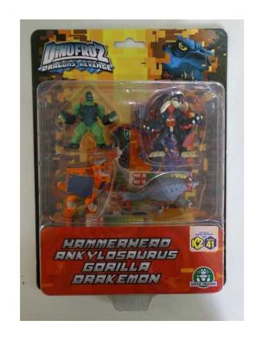 Dinofroz blister with 4 characters Hammerhead ankylosaurus and gorilla drakemon GIOCCP07967/H Giochi Preziosi | Futurartshop.com