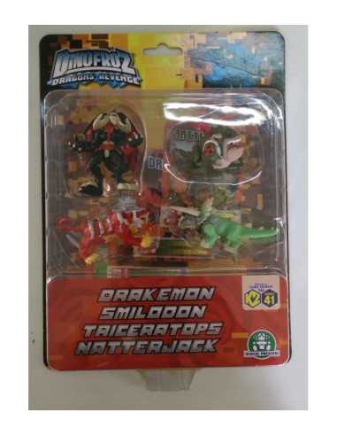 Dinofroz blister con 4 personaggi Drakemon Smilodon Triceratops e Natterjack GIOCCP07967/D Giochi Preziosi | Futurartshop.com