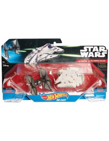 Hot Wheels Star Wars navicelle Tie Fighter vs Millennium Falcon   MATCGW90/CGW95 Mattel | Futurartshop.com