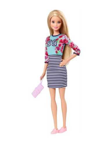 Barbie fashionistas skirt dress with white and blue stripes MATBCN36/CLN61 Mattel | Futurartshop.com