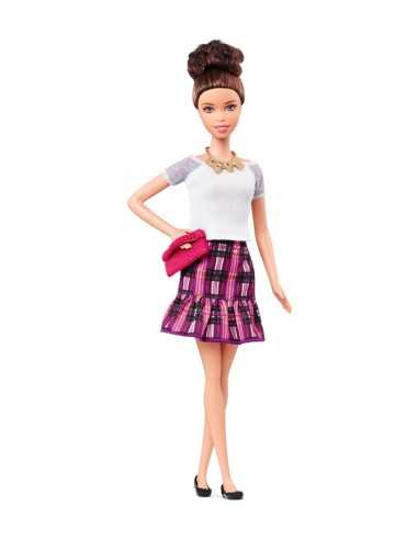 barbie fashionistas friends abito con gonna scacchi viola MATBCN36/CLN64 Mattel | Futurartshop.com