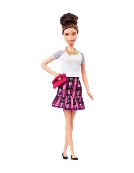 Barbie fashionistas friends dress with purple checkered skirt MATBCN36/CLN64 Mattel | Futurartshop.com