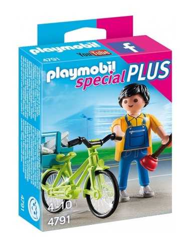 Playmobil plumber with bike PLA4791 Playmobil | Futurartshop.com