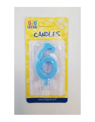 Candela celeste numero 6 34880 New Bama Party | Futurartshop.com