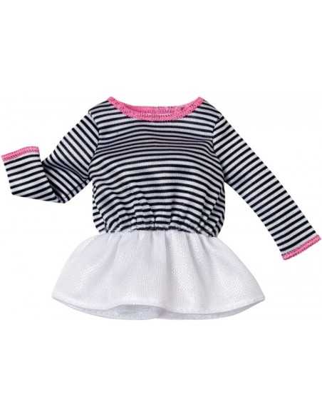 barbie moda fashion abito corto bianco a righe nere MATCFX73/DHH44 Mattel | Futurartshop.com