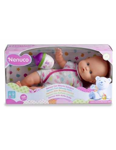 bambola nenuco con bottiglia sonaglio e tutina grigia FAM700012087/21695 Famosa | Futurartshop.com