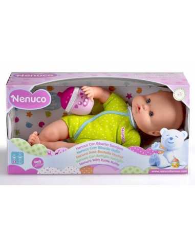 bambola nenuco con bottiglia sonaglio tutina verde FAM700012087/21696 Famosa | Futurartshop.com