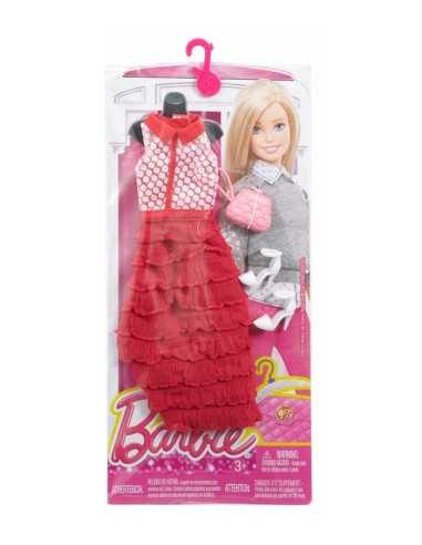 glamorous barbie red long dress with accessories MATCFX92/DHC59 Mattel | Futurartshop.com