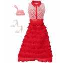 look glamour barbie abito lungo rosso a tubo con accessori CFX92/DHC59 Mattel-Futurartshop.com