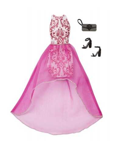 look glamour barbie vestito lungo viola con accessori MATCFX92/DMF52 Mattel | Futurartshop.com