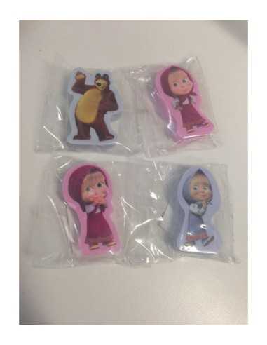 Masha and the bear rubber with 4 character models ACC160098/3 Accademia | Futurartshop.com