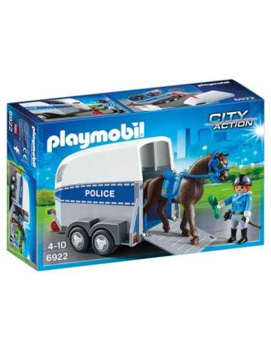 Playmobil policewoman on horseback with trailer PLA6922 Playmobil | Futurartshop.com