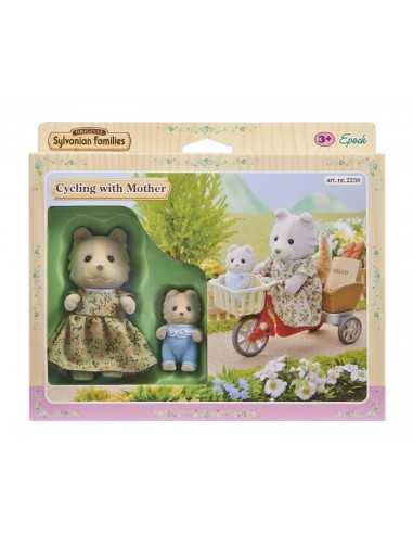 mother dog with puppy and bicycle sylvanian families BOR2236.SYL Epoch | Futurartshop.com