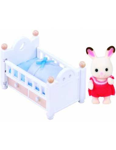 baby coniglio cioccolato con lettino sylvanian families BOR2205.SYL Epoch | Futurartshop.com