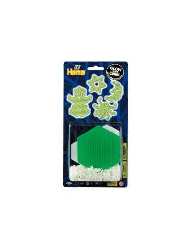 blister 300 perline fluorescenti con base esagonale hama BOR4168/4167 Hama | Futurartshop.com