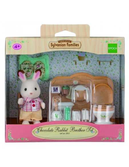 sylvanian families chocolate rabbit with brother bathroom BOR2203.SYL Epoch | Futurartshop.com