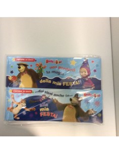 masha e orso inviti alle feste 2 modelli blu ACC161446 Accademia | Futurartshop.com