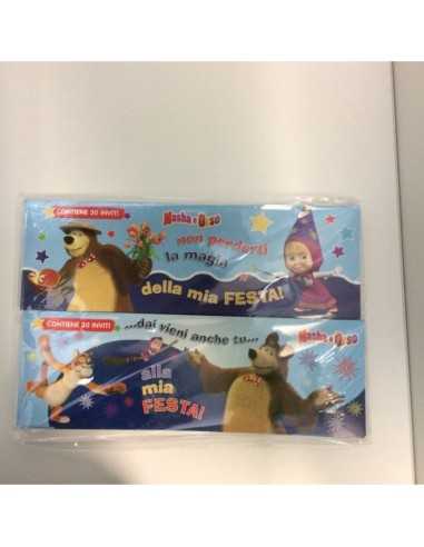 masha e orso inviti alle feste 2 modelli blu ACC161446 Accademia | Futurartshop.com