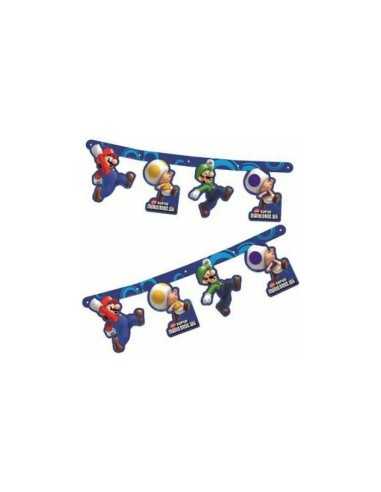 Festone a bandierine Super Mario Bros CMG189278 2224856250008 Como Giochi  | Futurartshop.com